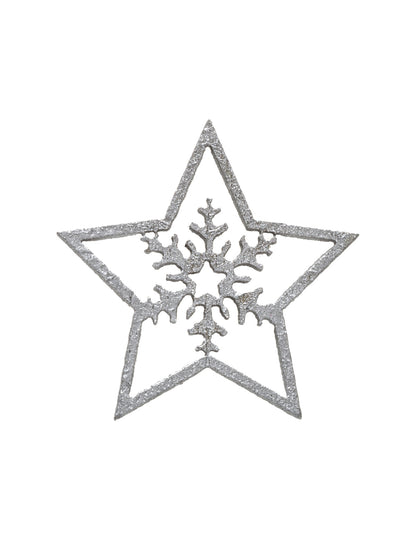 100 mici decorațiuni stele argintii 