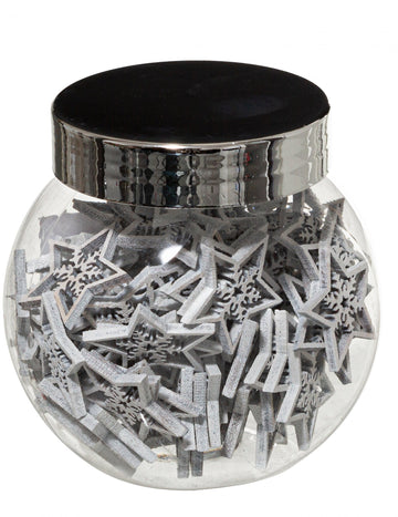 100 mici decorațiuni stele albe 