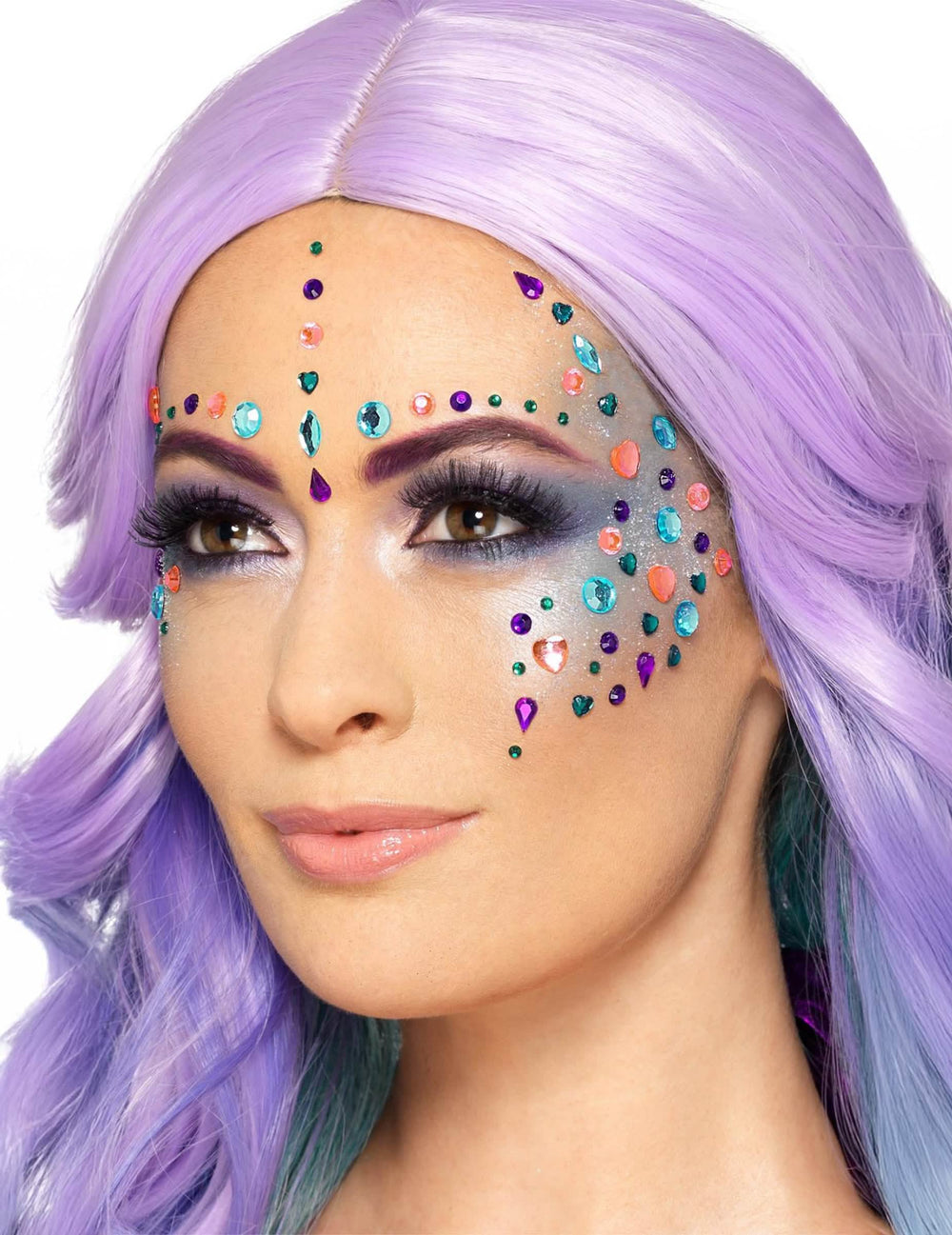 100 strasuri pentru fețe multicolore girly pentru femeie multicolore