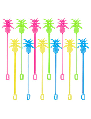 12 agitatori colorați de cocktail -uri de ananas