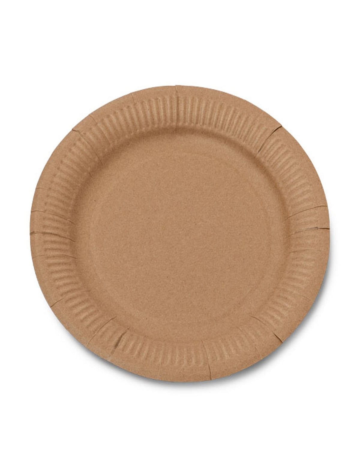Détail de la bordure des assiettes en carton kraft marron recyclables