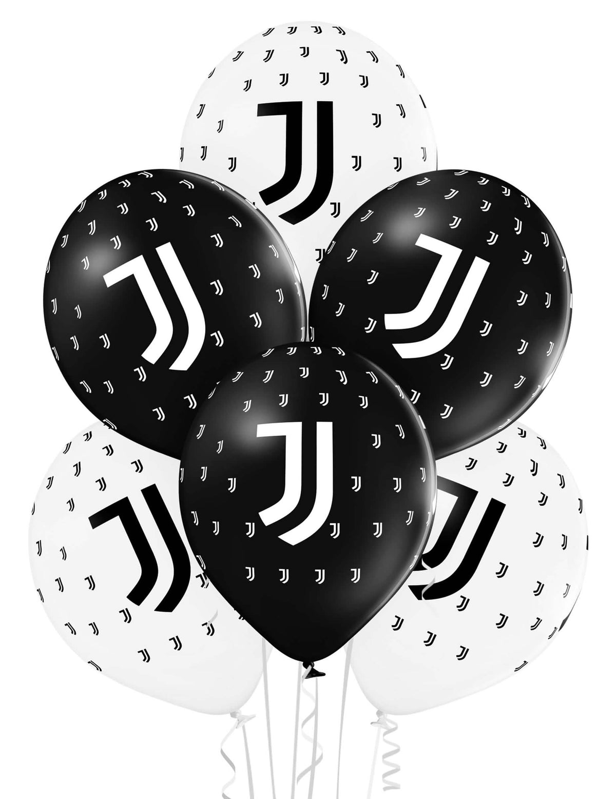 baloane din latex juventus pentru petrecere, negre și albe