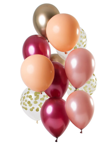 12 baloane Ruby and Gold Latex 33 cm