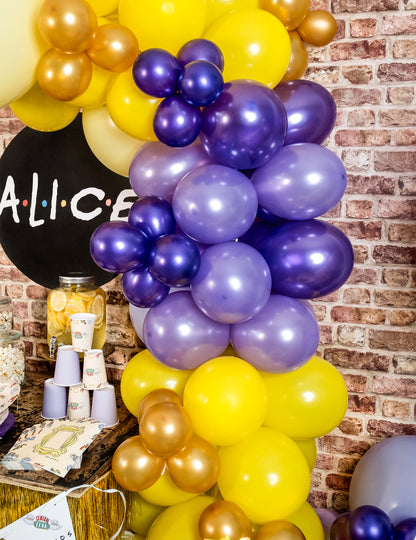 12 baloane metalice violet 28 cm