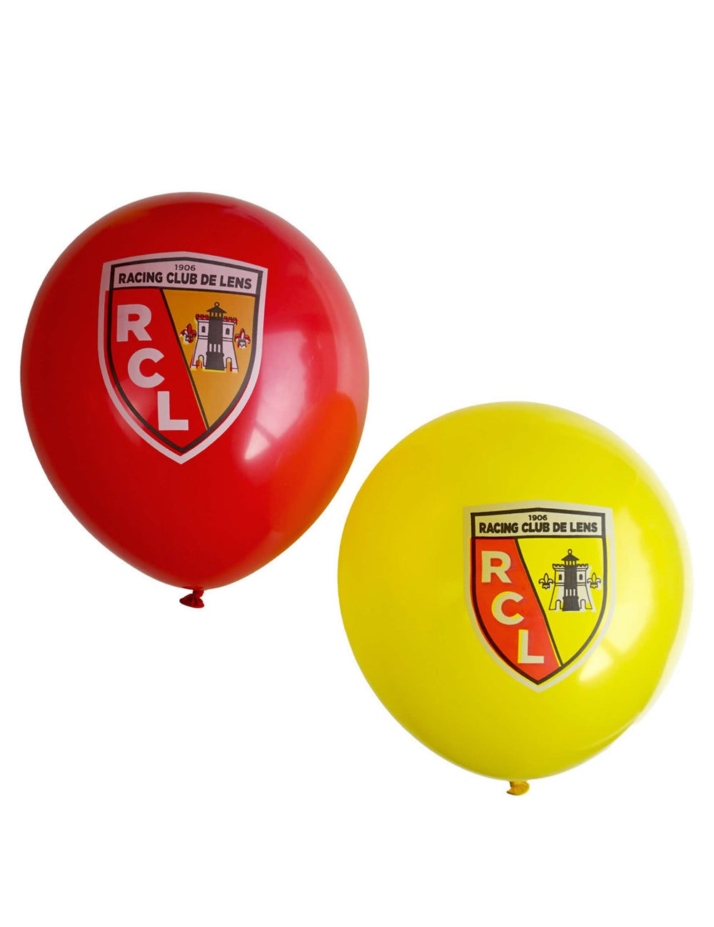 Ballons RC Lens pour supporter rouges et jaunes