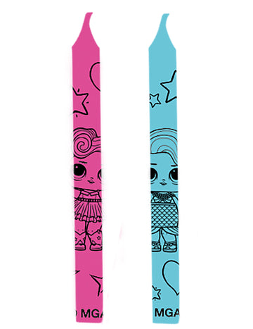 12 Bougies anniversaire avec supports LOL™ 6 cm