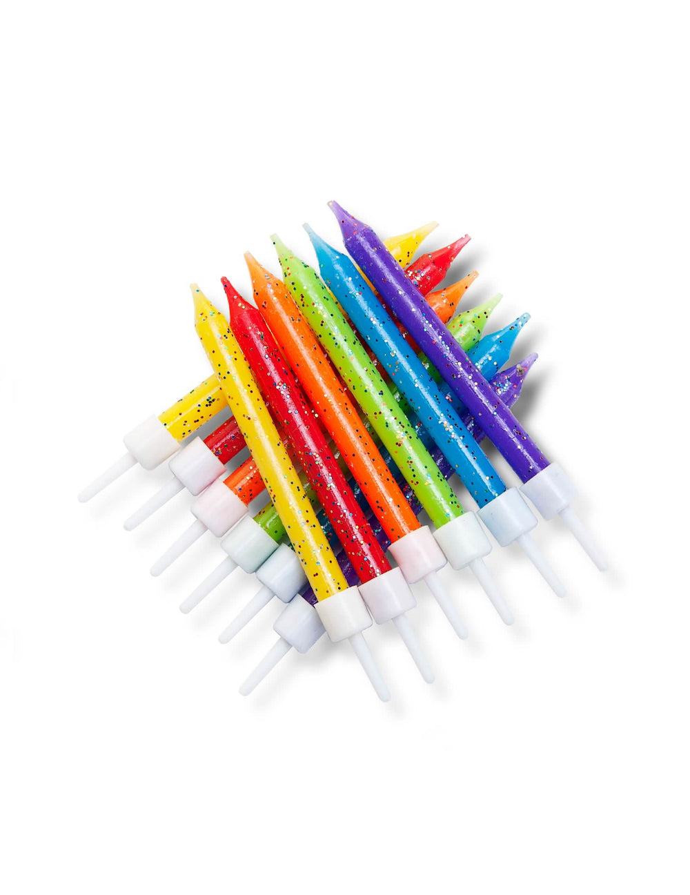 lumânări de aniversare multicolore cu sclipici pentru tort curcubeu