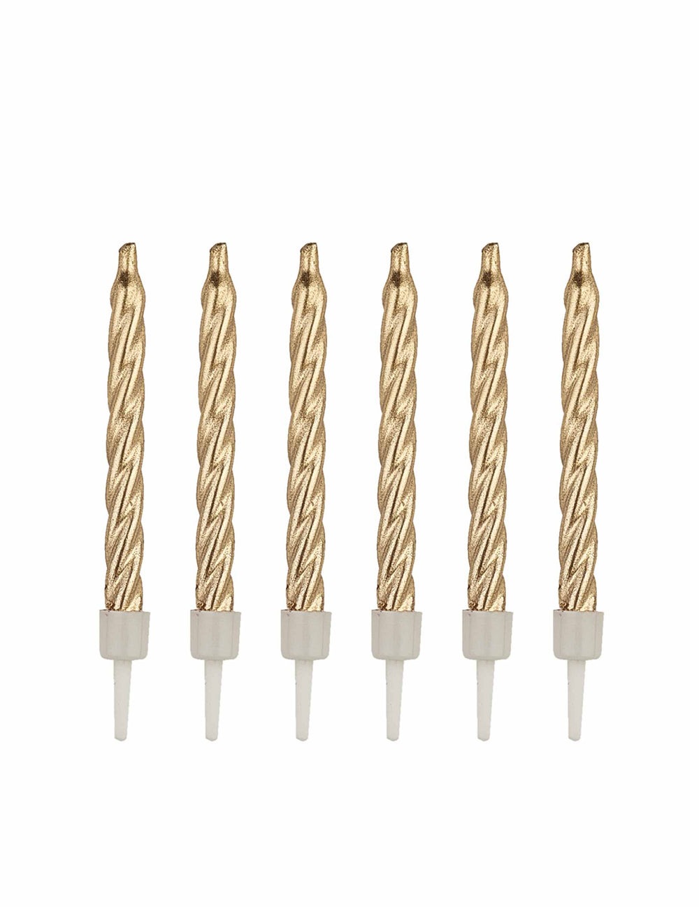 Bougies d'anniversaire pour fête dorées avec bobèches