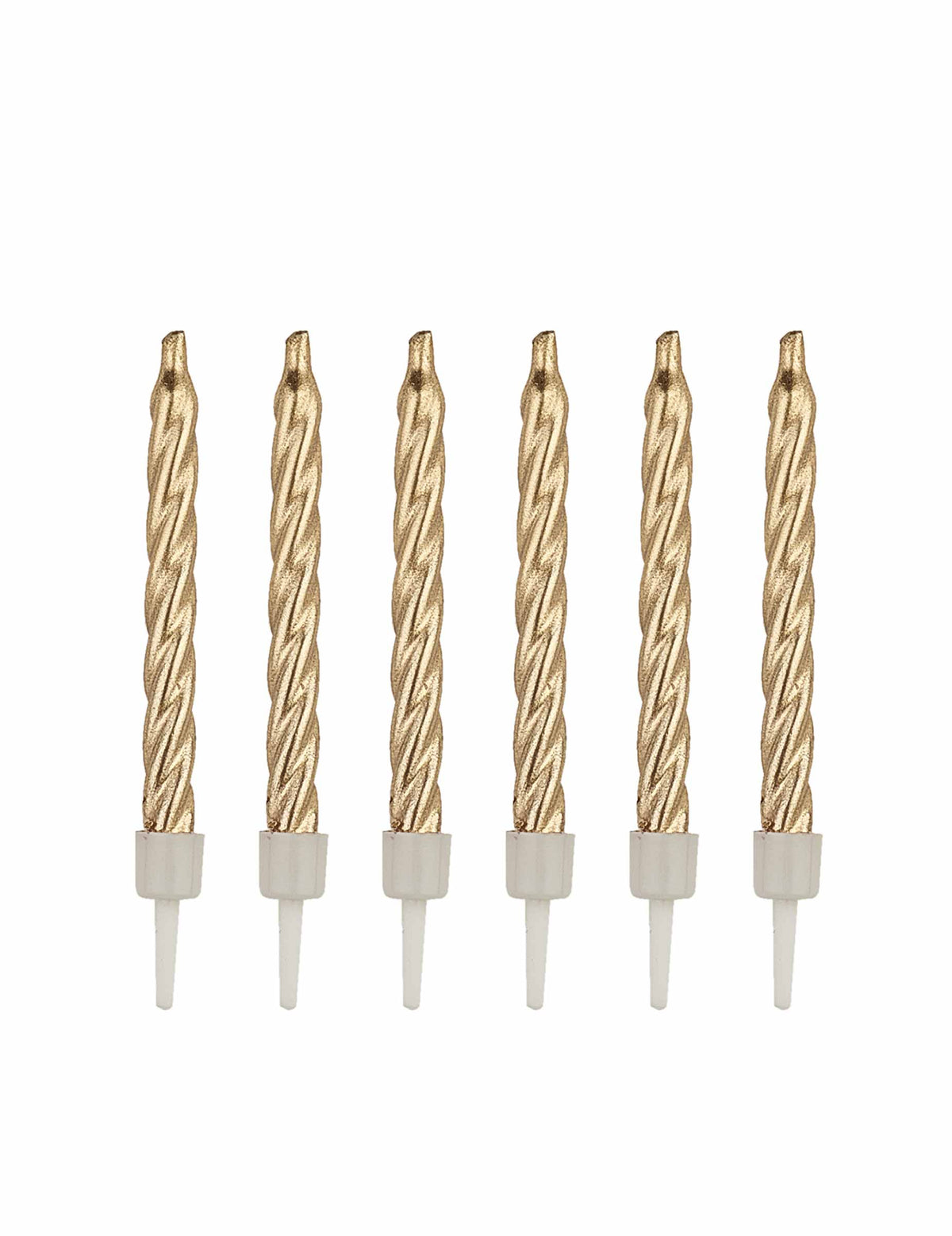 Bougies d'anniversaire pour fête dorées avec bobèches