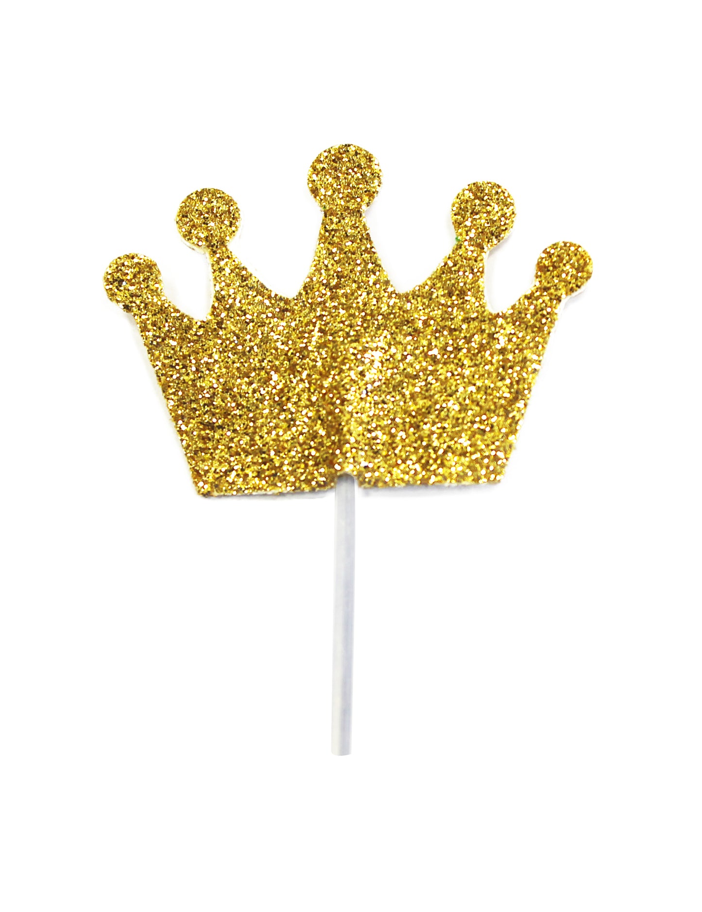 Cake toppers sur pic couronne pour cupcakes dorée pailletée