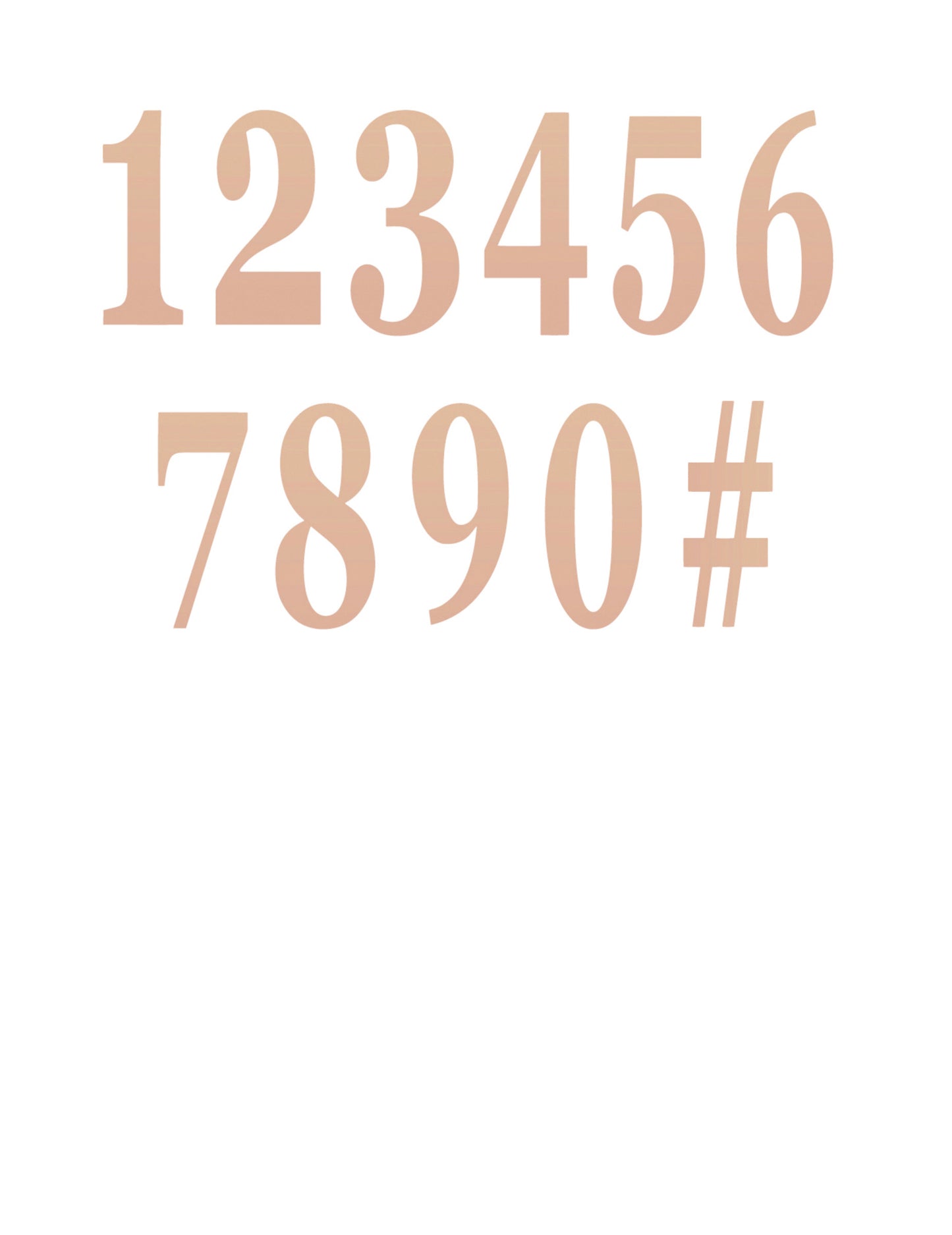 12 numere adezive din aur roz 14 cm pentru decorare