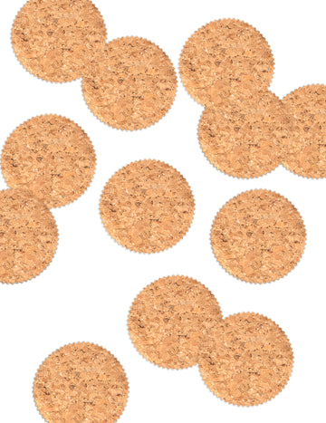 12 confetti rotunde din plută 10 cm cu margini zimțate