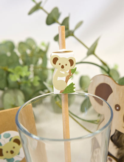 12 decorațiuni din paie de hârtie koala 3.5 cm