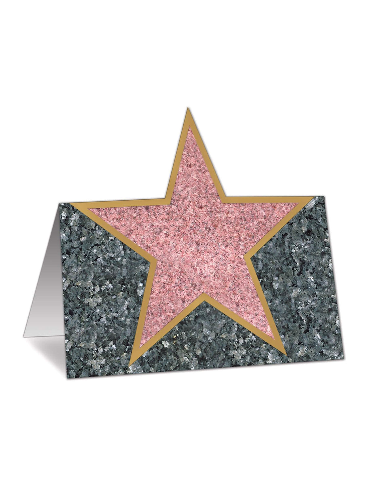 Marche-place hollywood pentru decorațiuni de masă gri aspect marmură cu stea roz