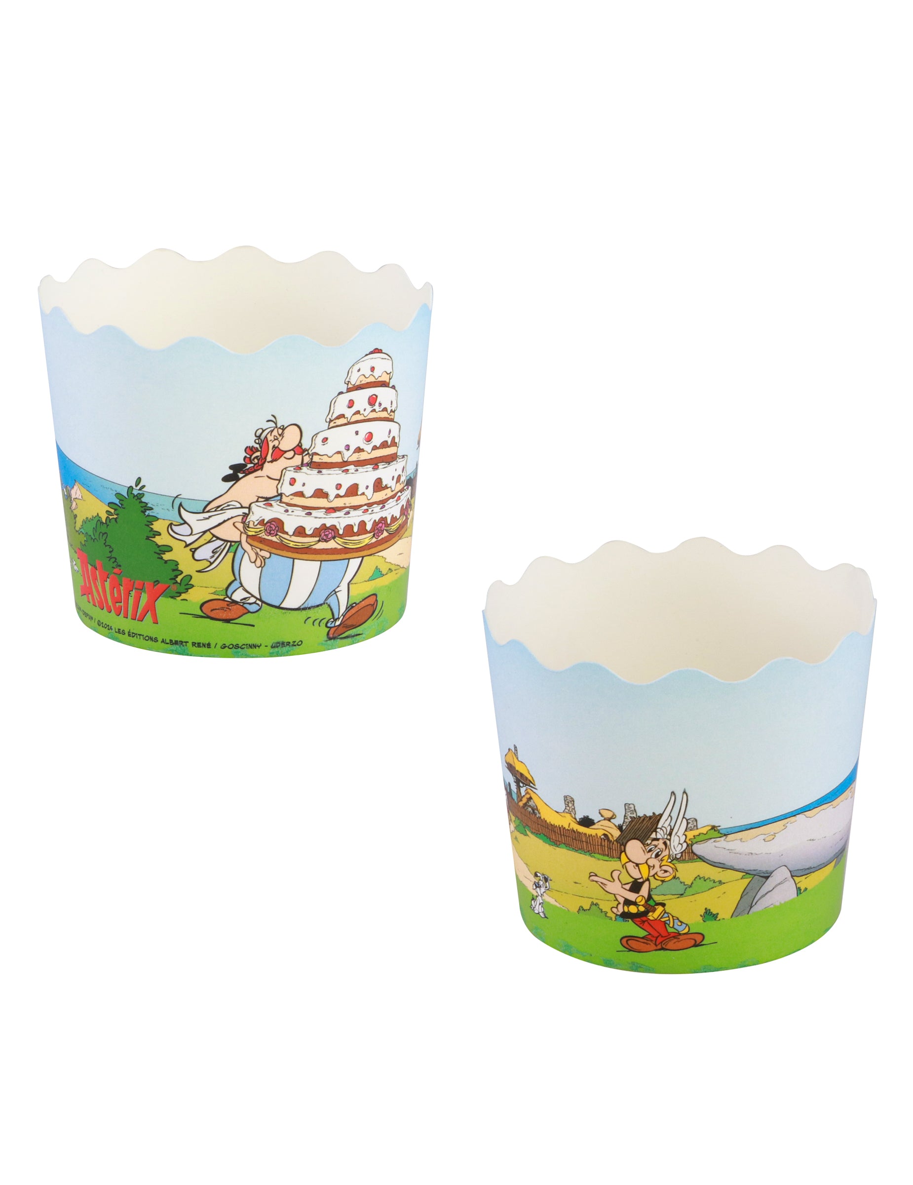 Moules à cupcakes Astérix pour anniversaire lot de 12 avec décors Obélix et Astérix