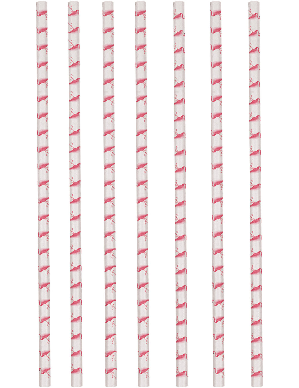 Pailles en carton flamingo paradise pour fête blanches avec motifs flamants roses