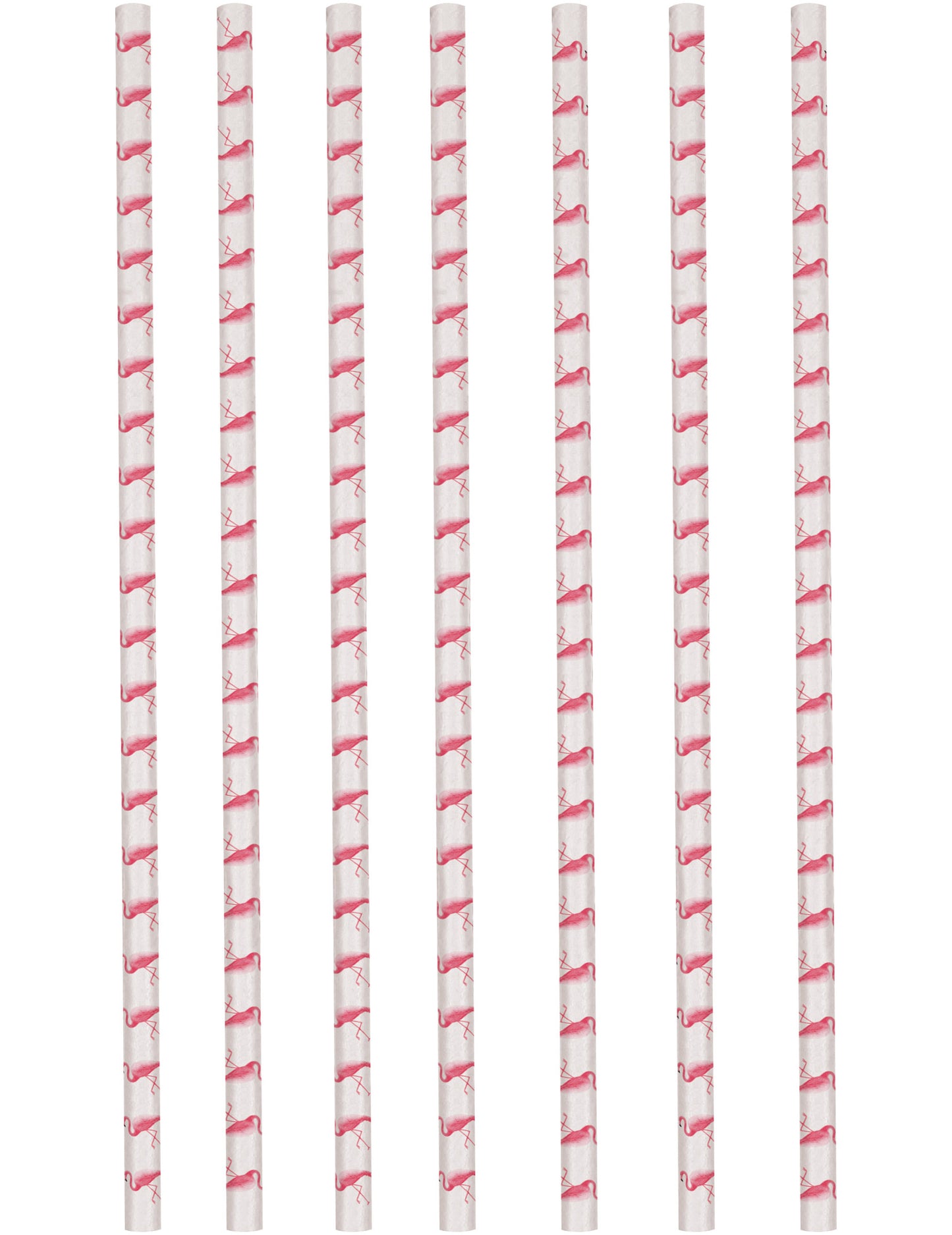 12 pailles en carton flamingo paradise 19,5 cm flamants roses