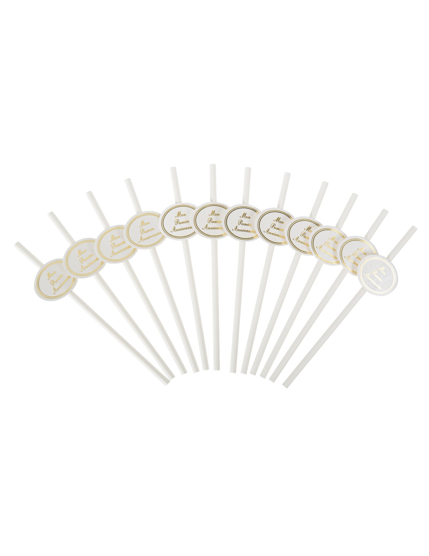 12 paie medalion albe și aurii pentru prima mea aniversare 19 cm