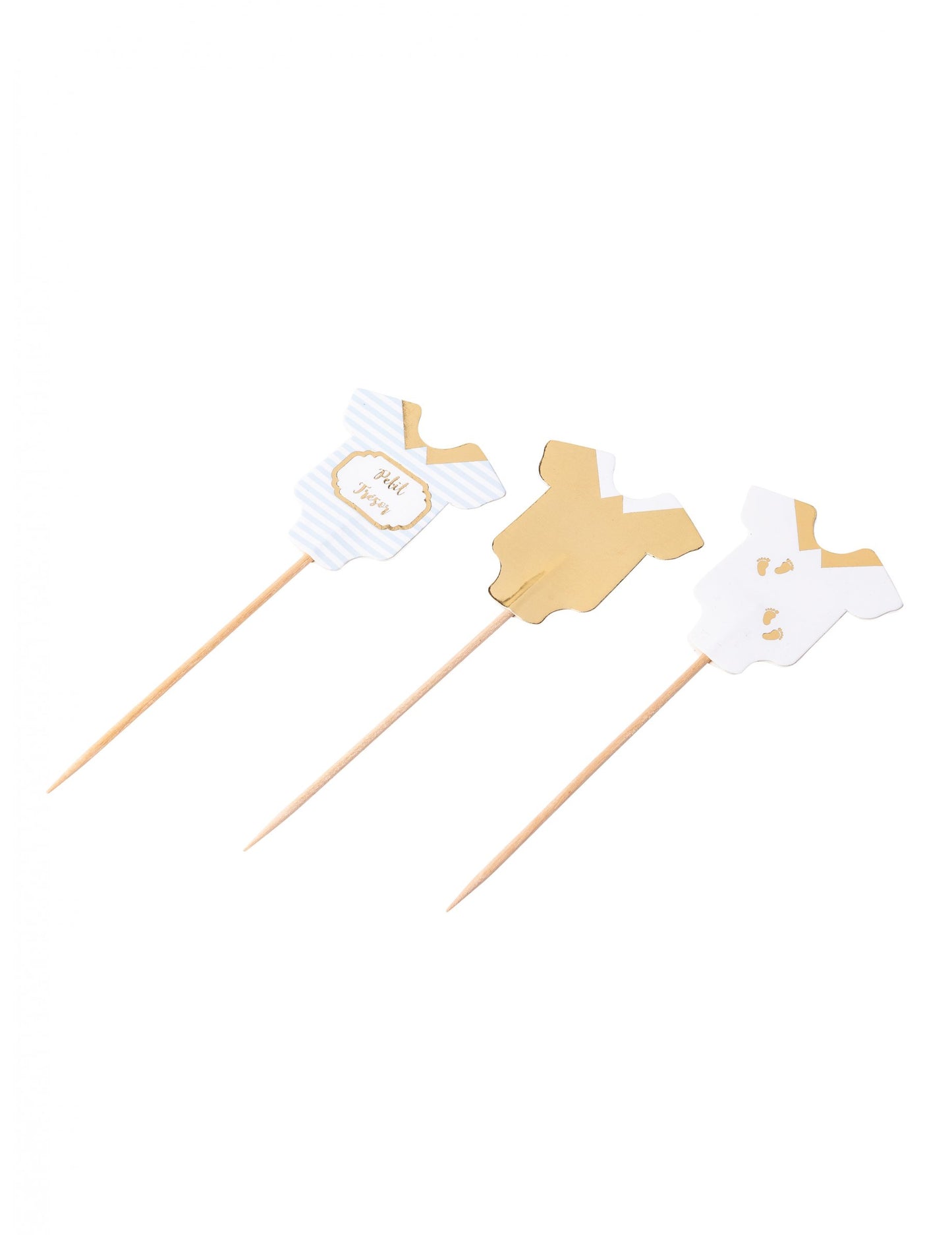 12 comori mici, albastre, albe și aurii cm pentru petrecerea de baby shower