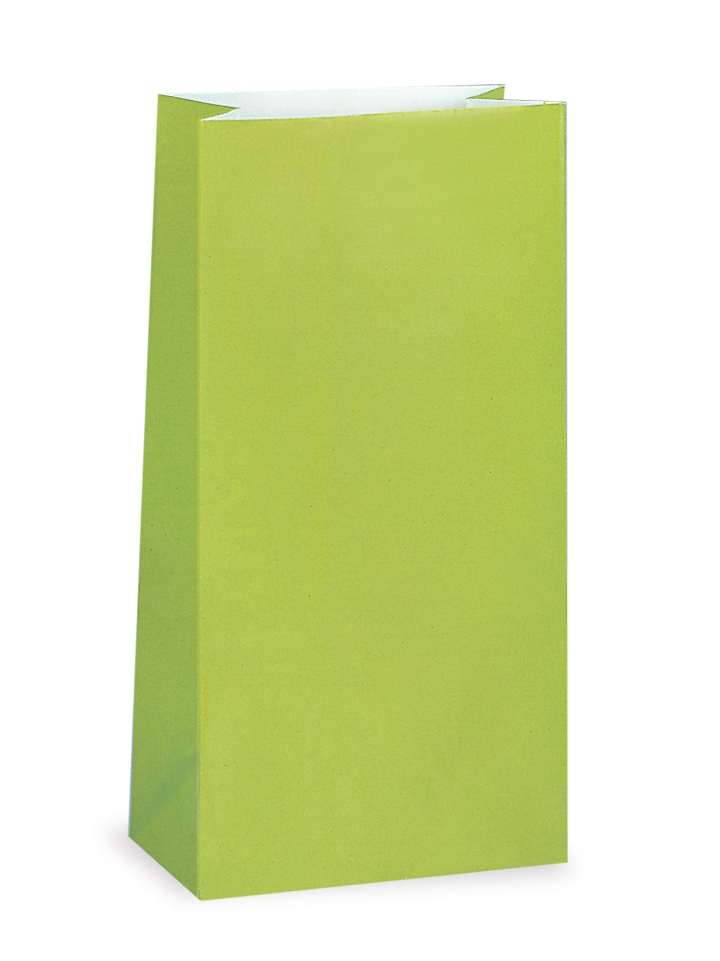 12 pungi cadou din hârtie verde lămâie, 25 x 9 cm pentru ziua de naștere