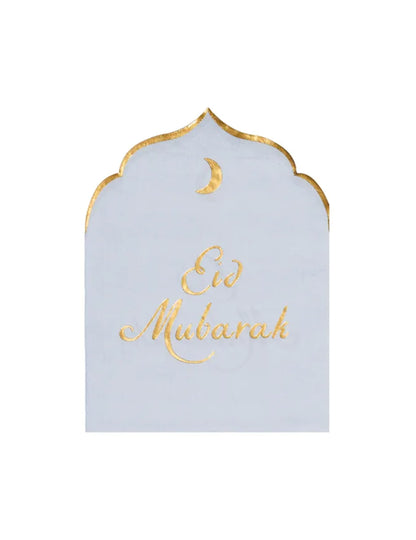 Serviettes Eid Mubarak pour fête blanc et doré