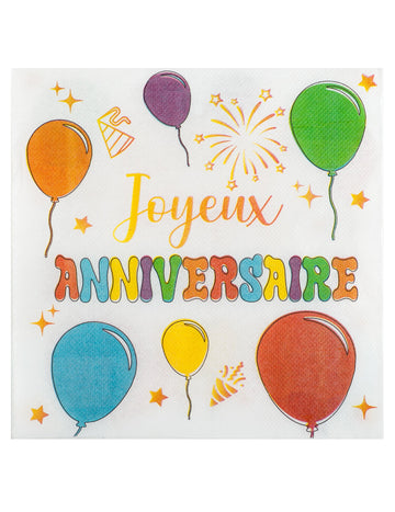 12 șervețele de hârtie baloane de ziua de naștere 33 x 33 cm