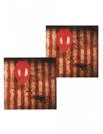 12 prosoape terifiante de hârtie clovn 33 x 33 cm