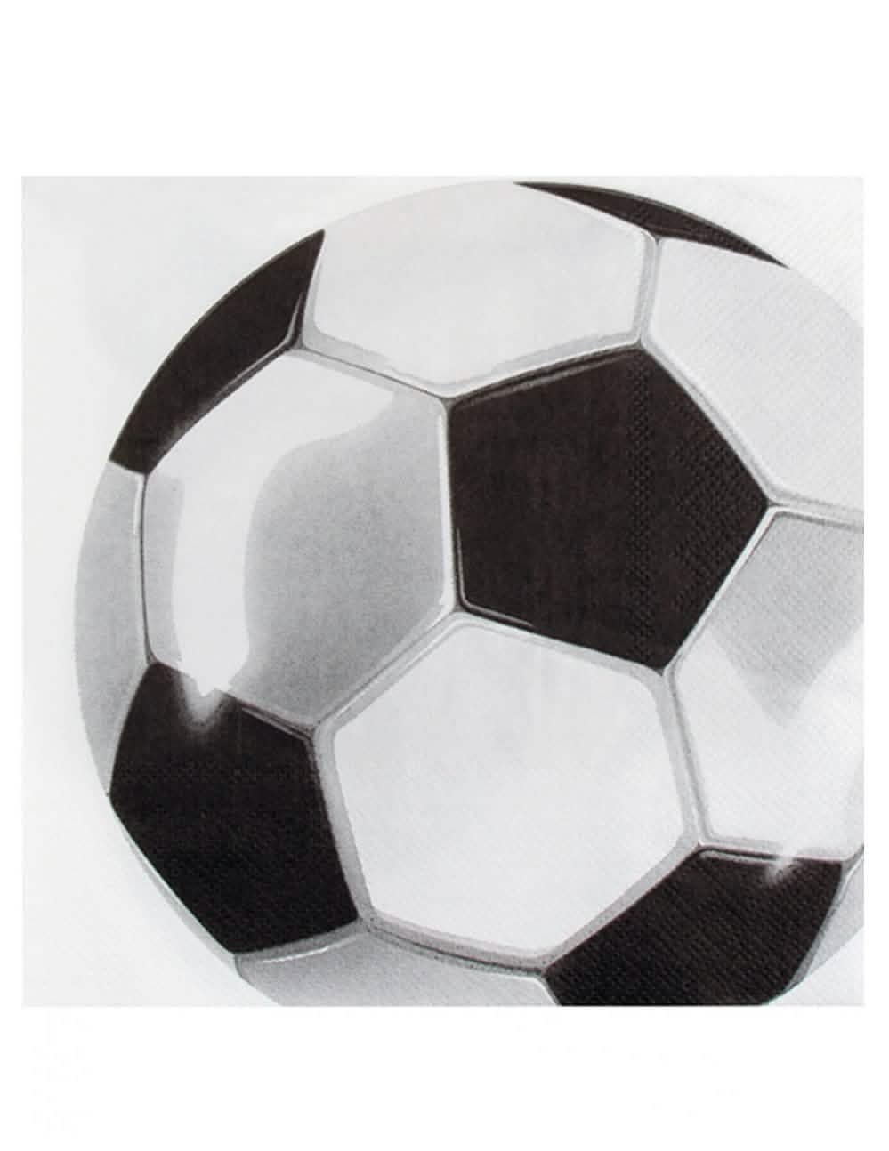 șervețele de hârtie Foot party pentru petrecere alb și negru cu motiv minge de fotbal