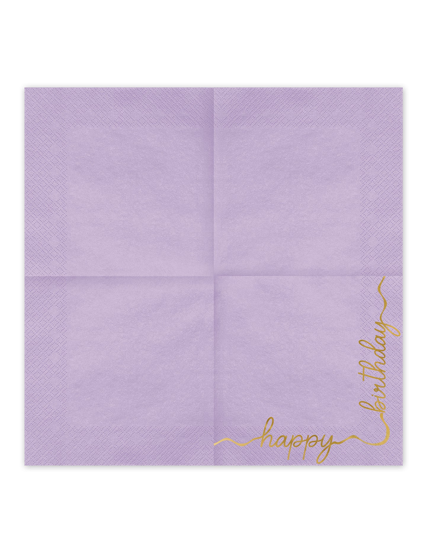 12 Serviettes en papier Happy Birthday pastel et or 33 × 33 cm