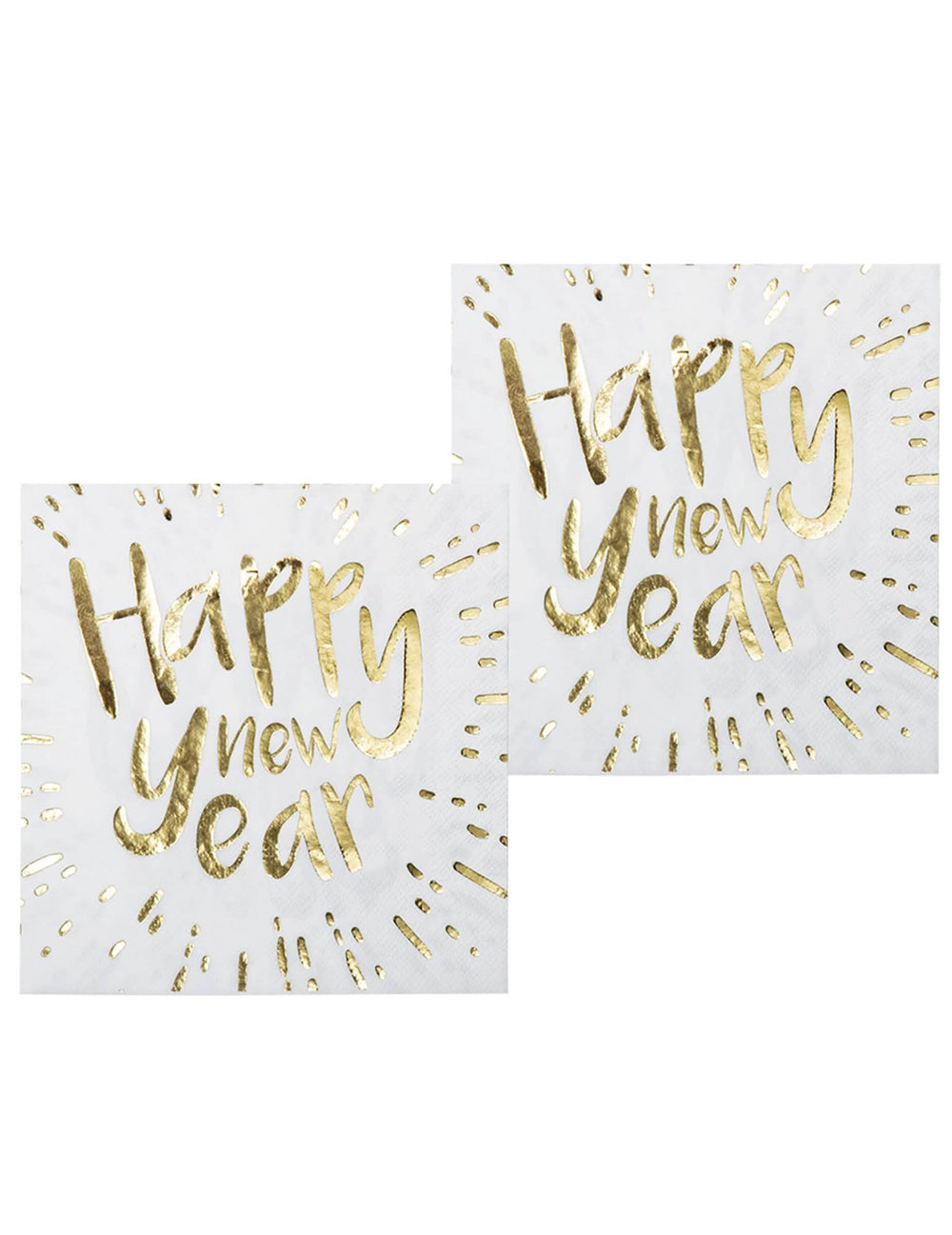 șervețele de hârtie Happy New Year albe și aurii