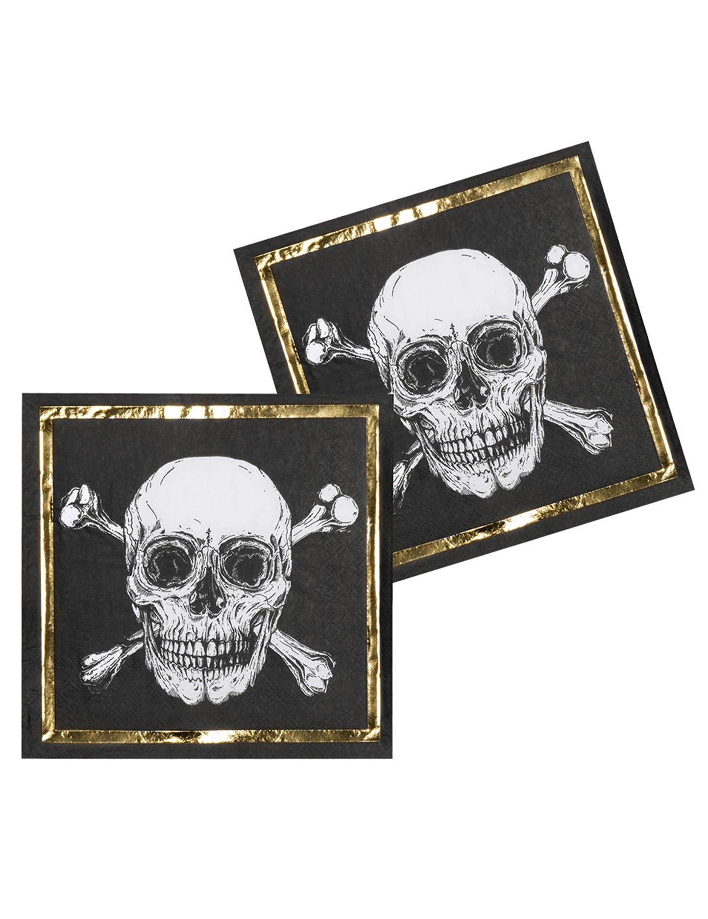20 prosoape de hârtie pirat Jolly Roger 33 x 33 cm