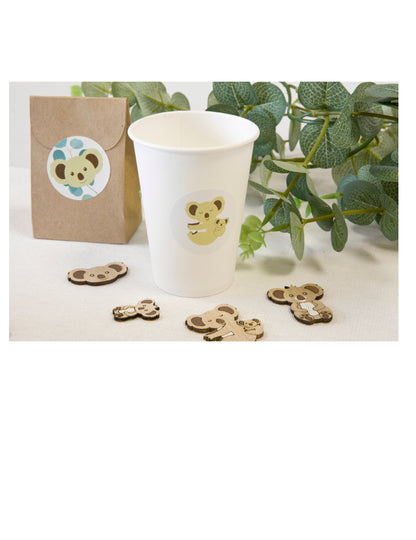12 autocolante rotunde cu koala 4 cm