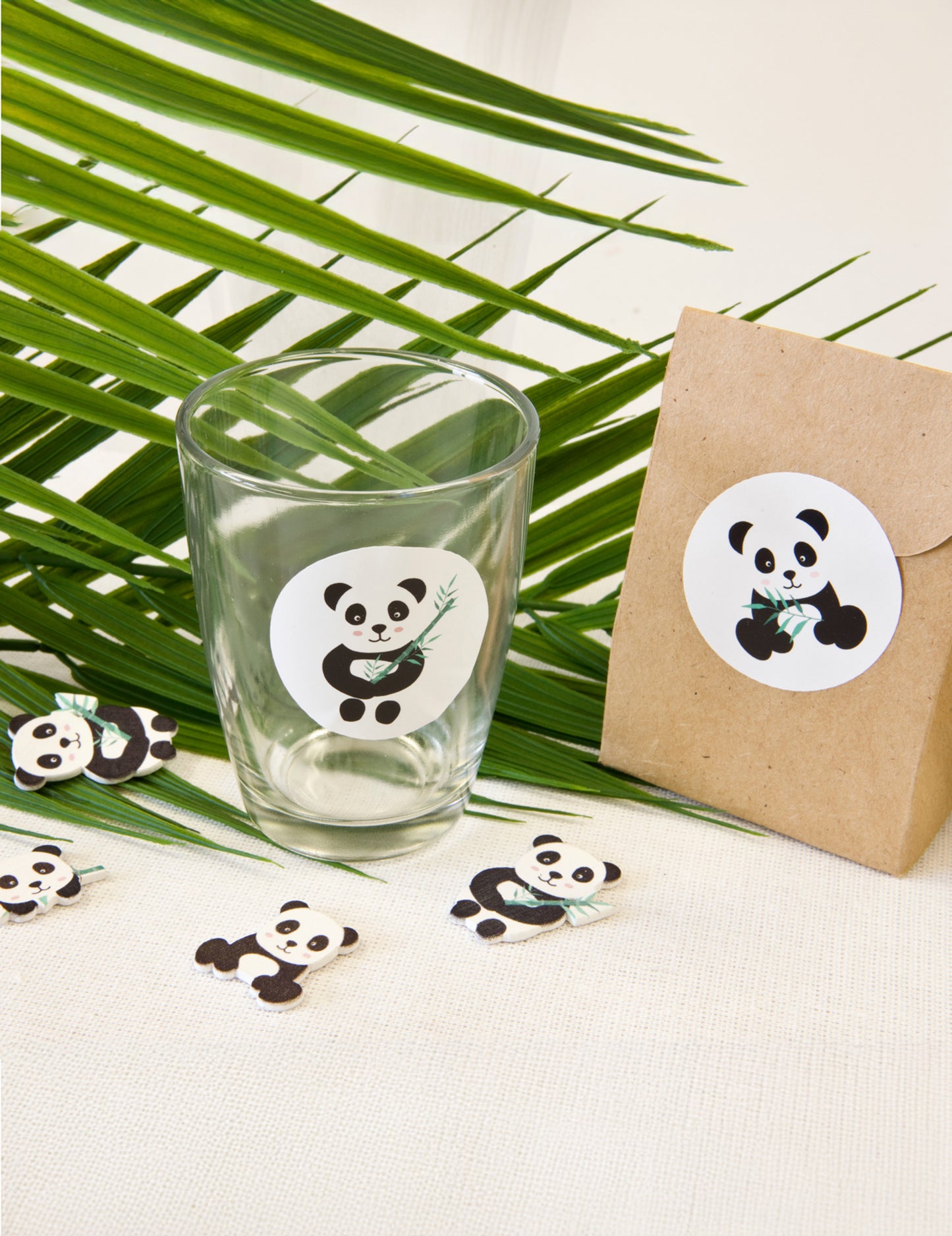 12 autocolante cu panda 4 cm autocolante rotunde