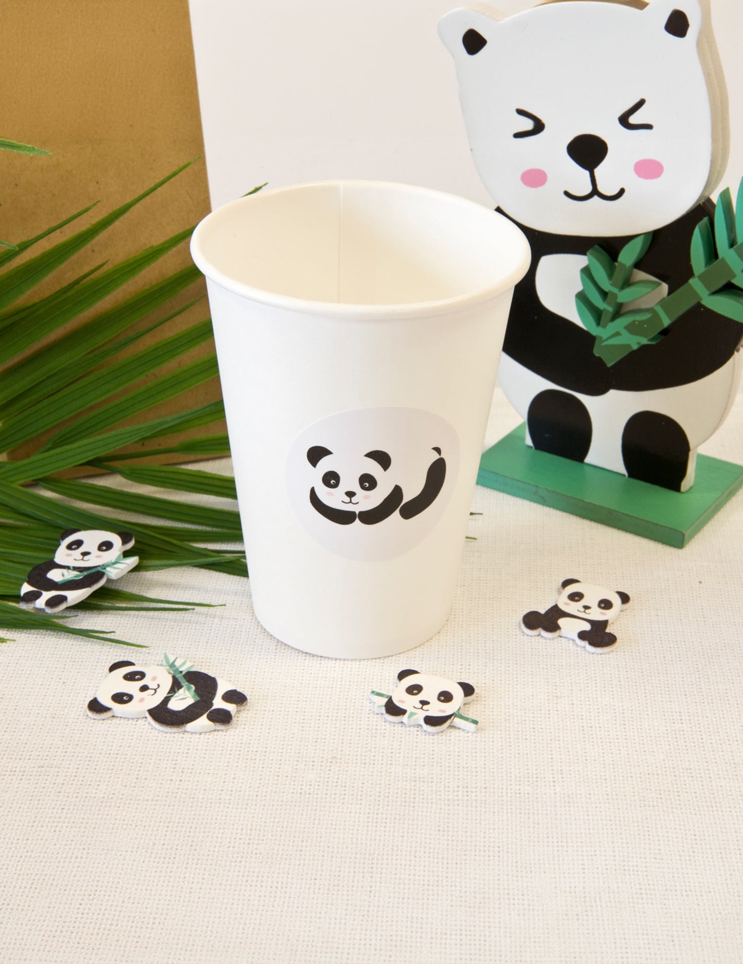 12 autocolante cu panda 4 cm autocolante rotunde