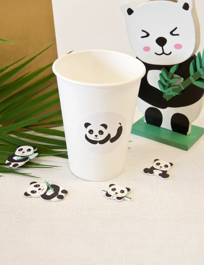 12 autocolante cu panda 4 cm autocolante rotunde