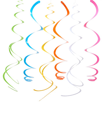 12 suspensii în spirală multicoloră