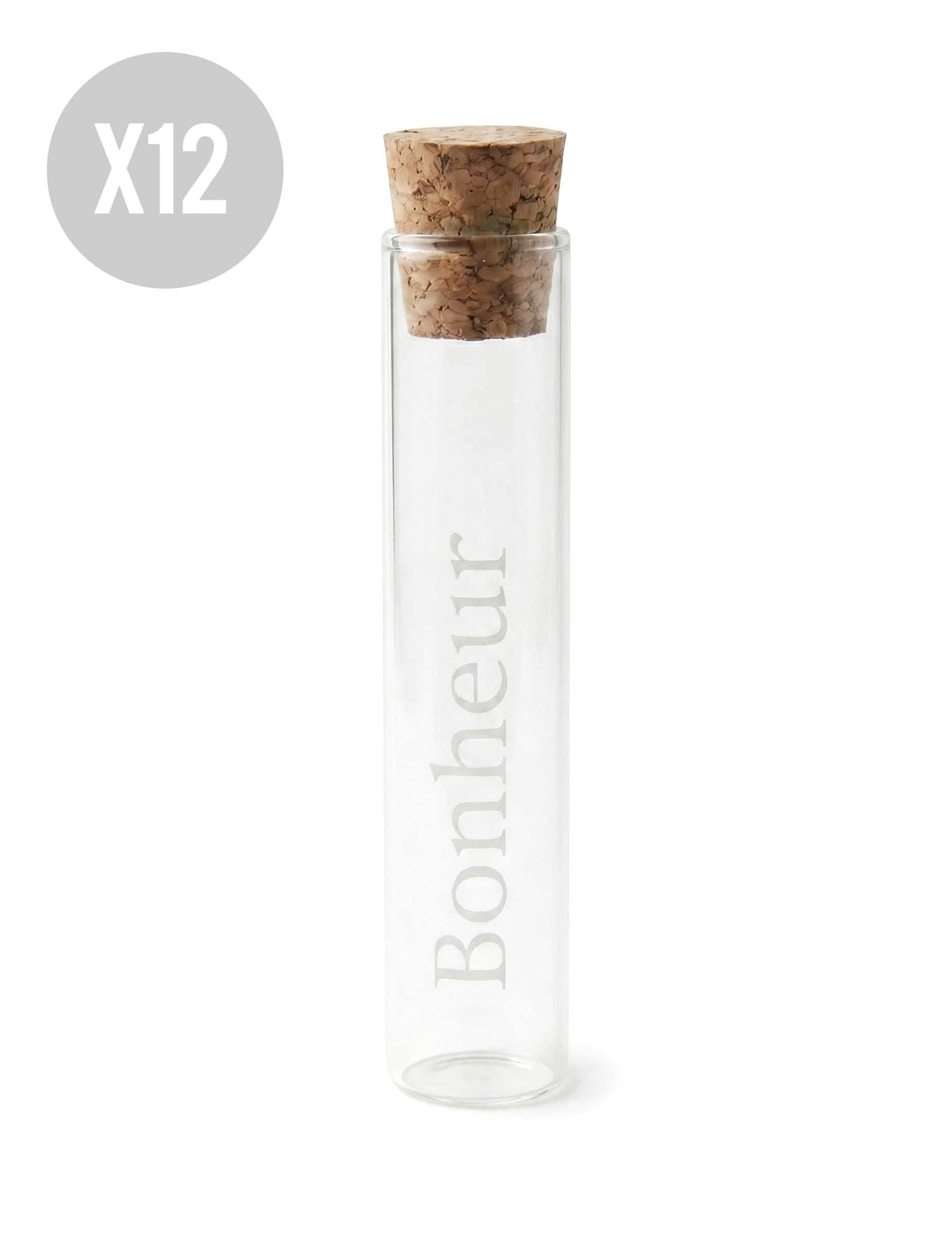 12 eprubete din sticlă Bonheur 10 cm