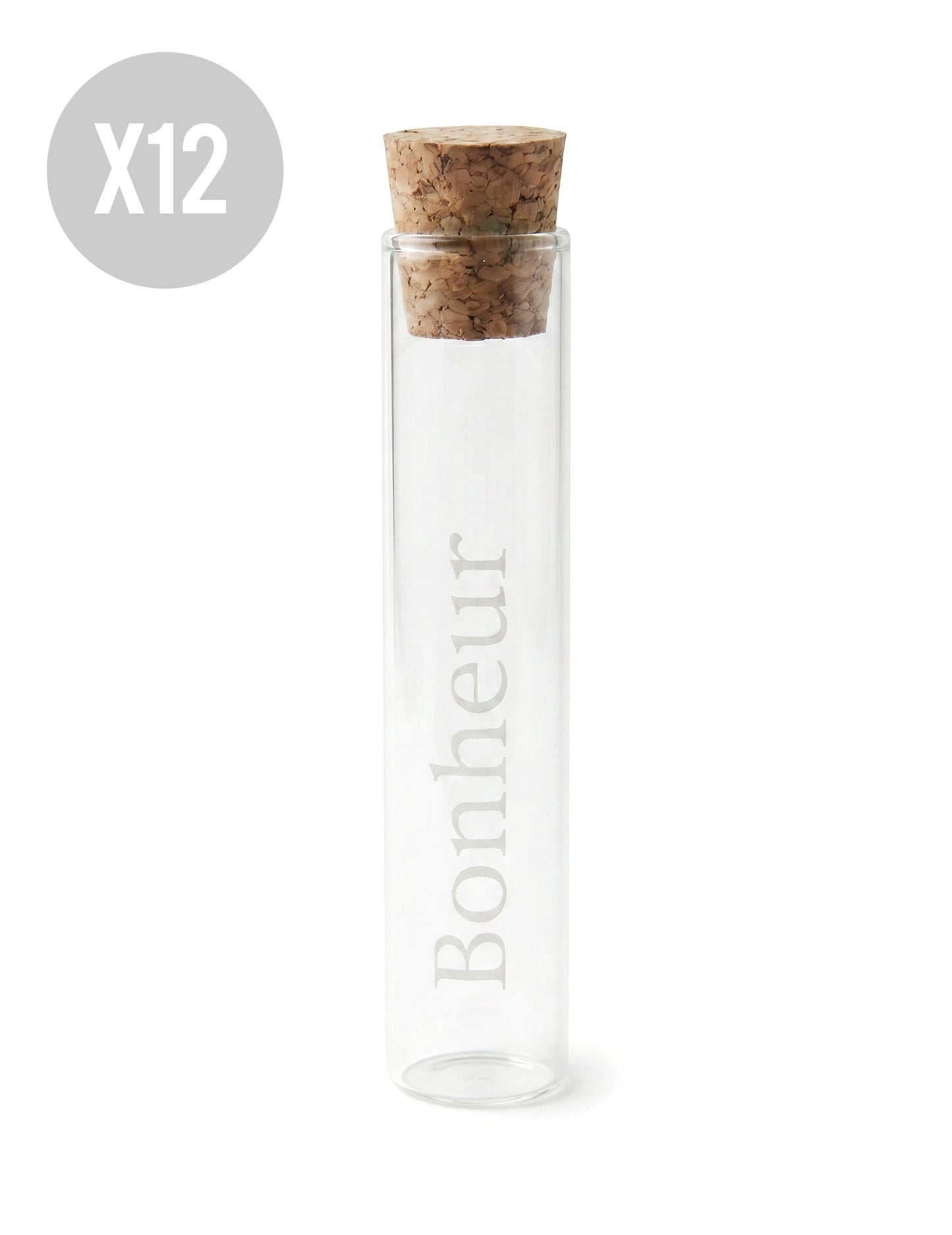 12 eprubete din sticlă Bonheur 10 cm