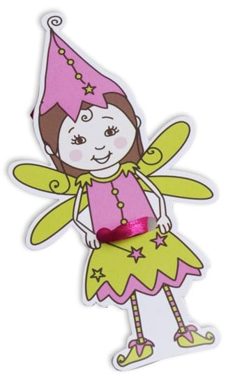 12 etichete din carton zână roz pentru bomboane 