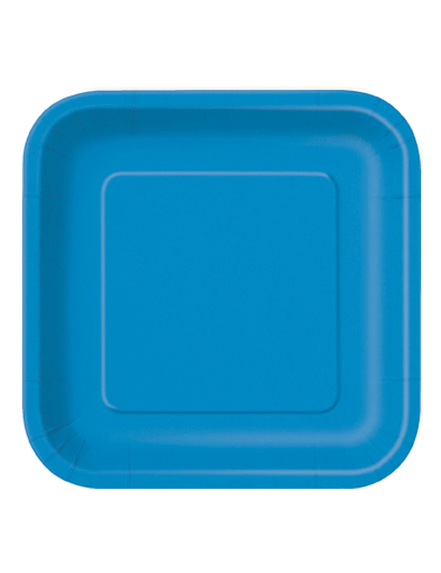 14 farfurii mari pătrate din carton albastre 22.2 cm 