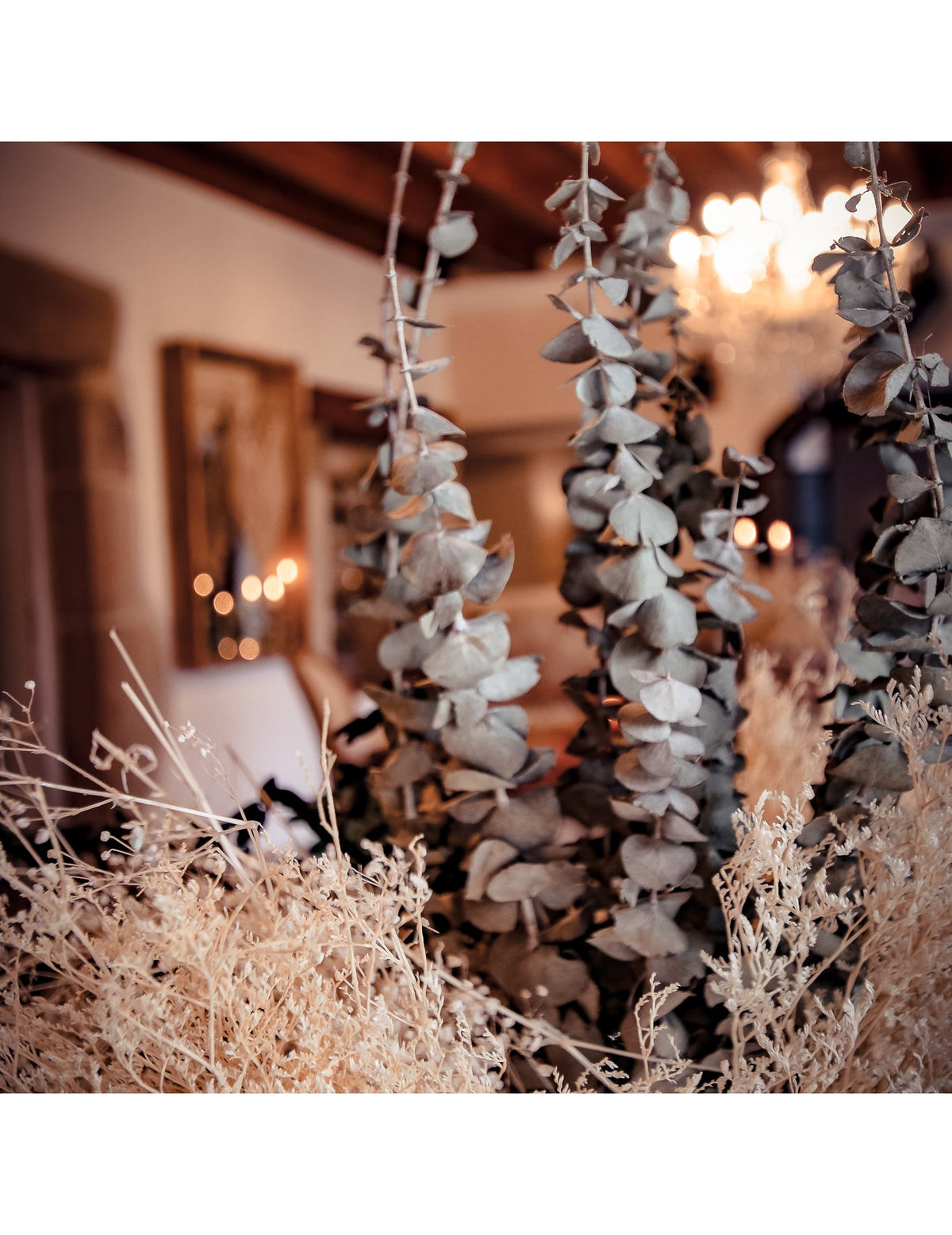 Mise en situation de l'eucalyptus séché décoration mariage