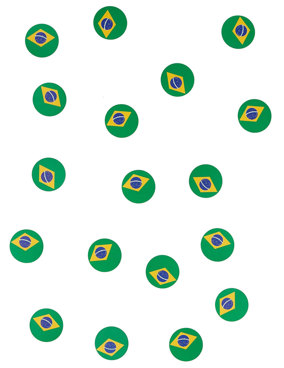 Prezentare generală a confetti de masă cu steagul Braziliei