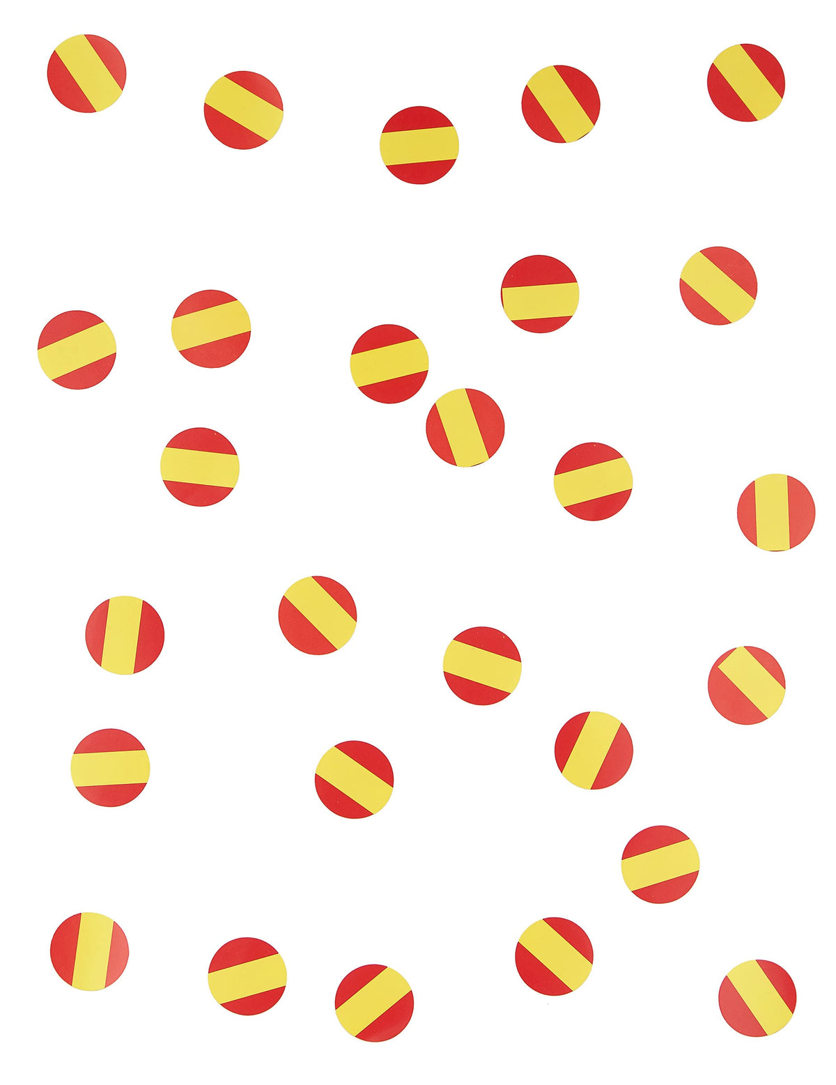 Gros plan des confettis de table drapeau Espagne