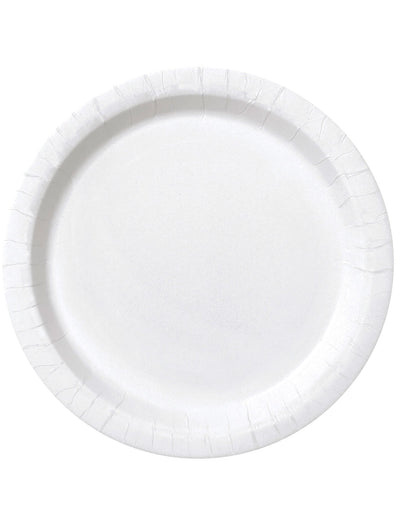 Assiettes en carton jetables rondes pour fête blanches
