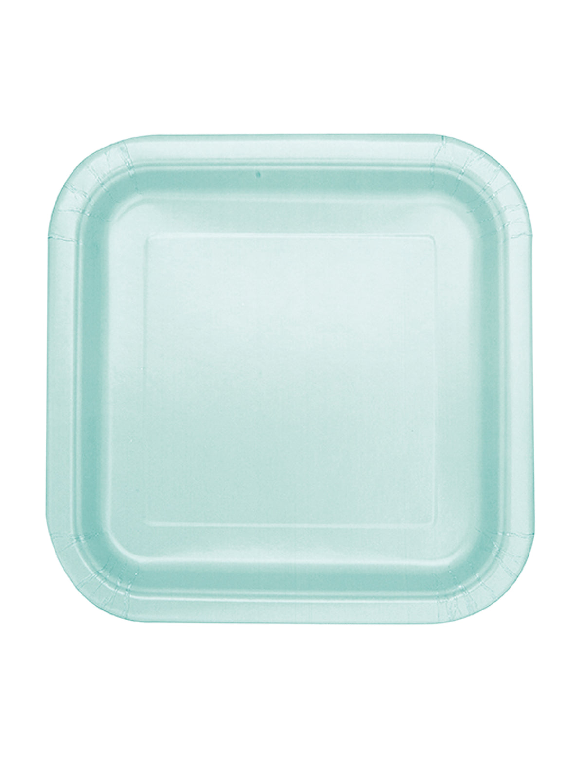 Assiettes carrées en carton pastel menthe