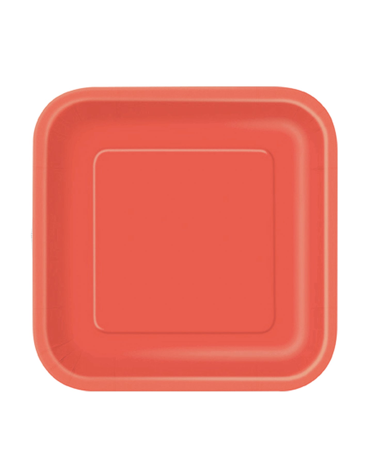 Petites assiettes carrées en carton rouge clair