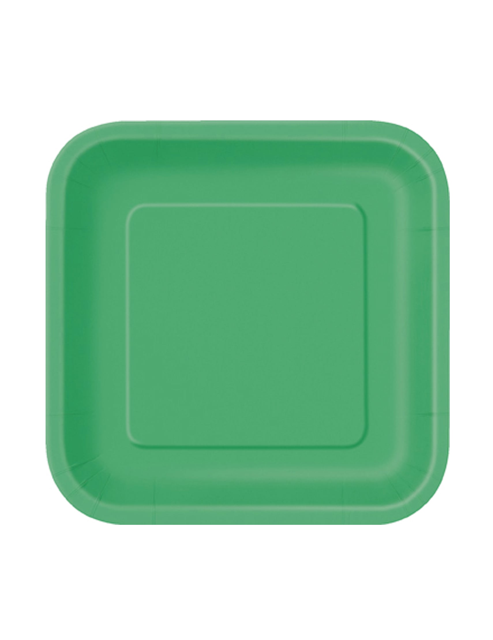 Assiettes en carton vert émeraude pour fête carrées