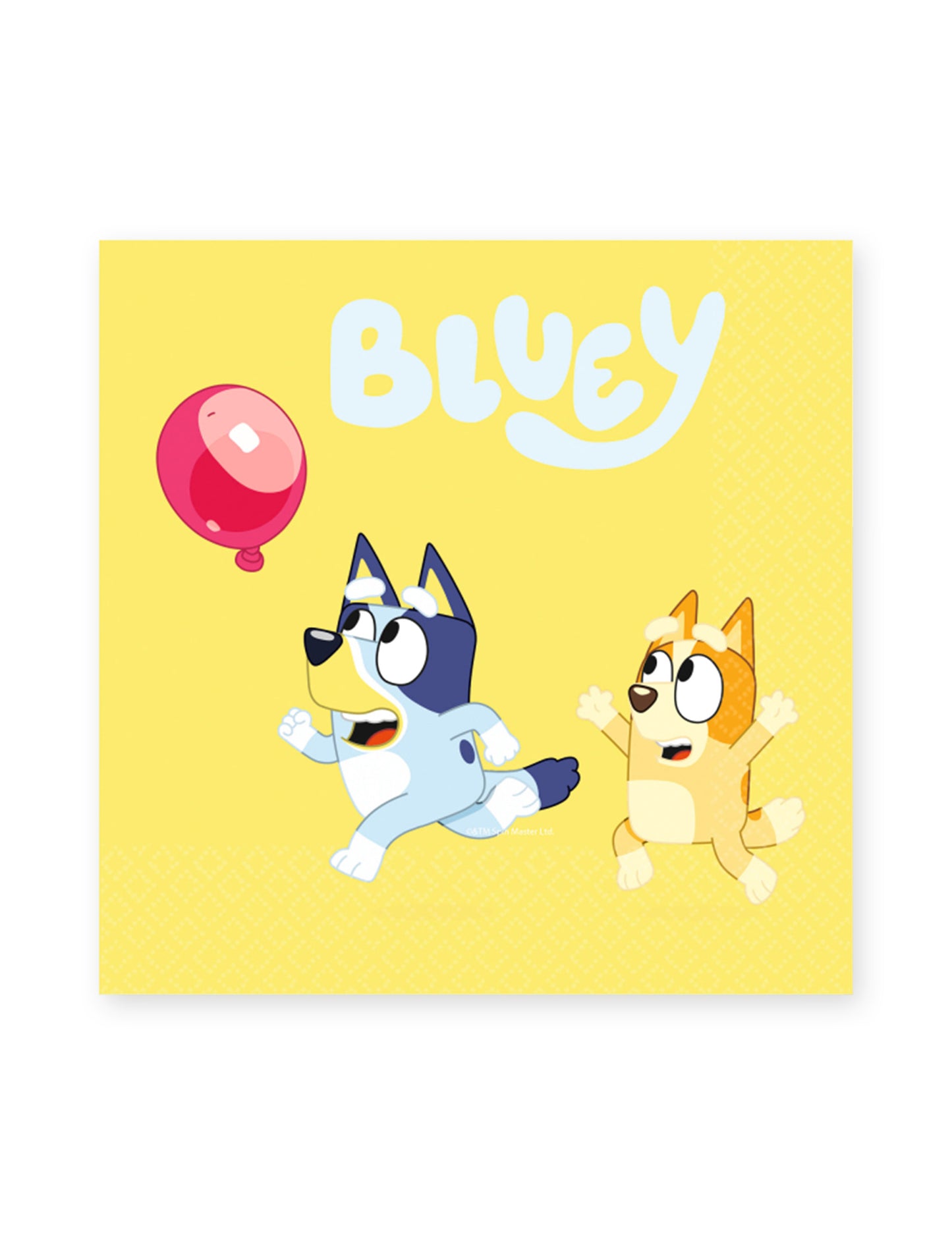Serviettes Bluey pour enfant jaunes avec Bluey et Bingo