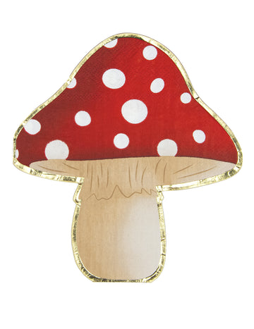 16 șervețele de hârtie roșii și albe în formă de ciupercă, 29 x 32 cm