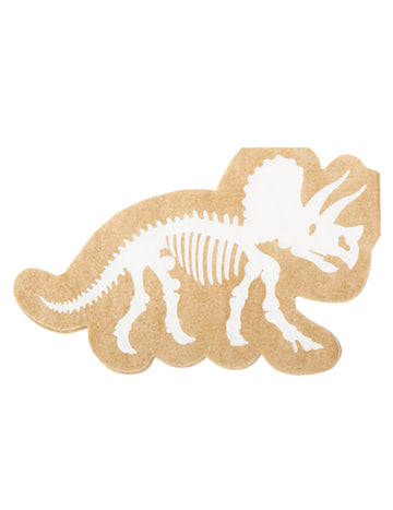 16 șervețele albe și kraft cu dinozauri, 33 x 20 cm cm schelet de triceratops